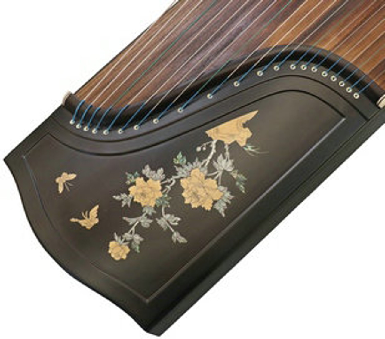 Concert Grade Peony Shell Carved Guzheng Instrument Chinese Zither Koto