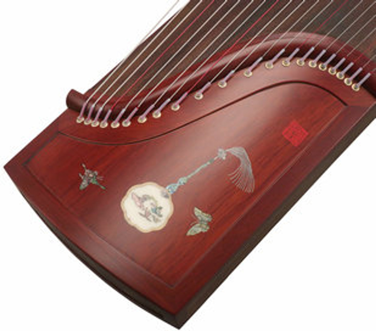 Premium Quality Butterfly & Circular Fan Shell Carved Guzheng Instrument  Chinese Zither