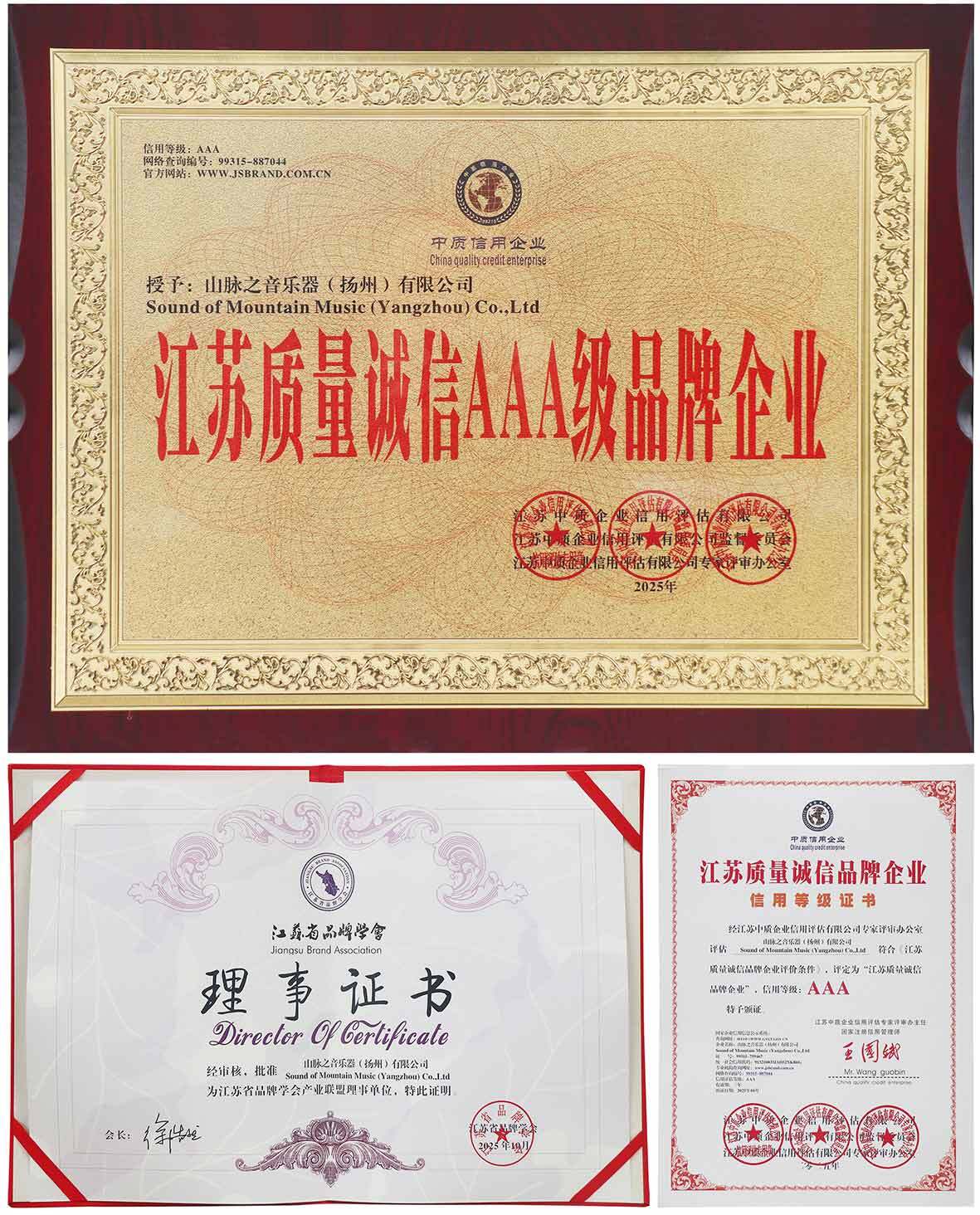 Certificates issued by China Credit Enterprise