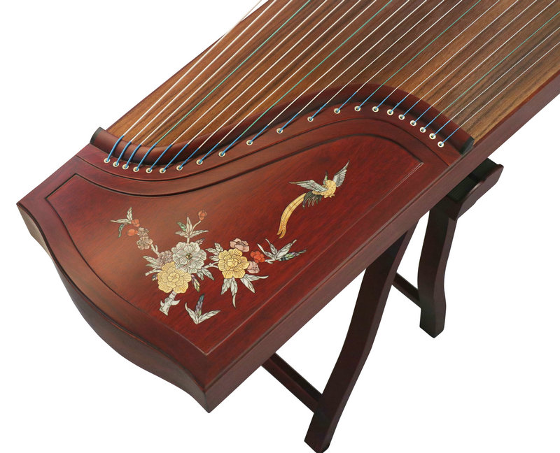 Concert Grade Flower & Phoenix Shell Carved Guzheng Instrument Chinese Zither Harp