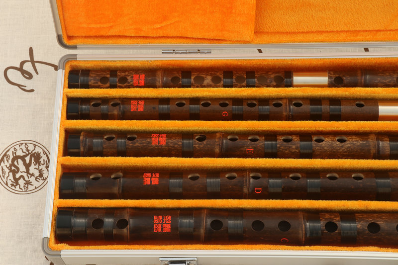 Buy Professional Level Chinese Purple Bamboo Flute Dizi Instruments Kit with Case 笛子