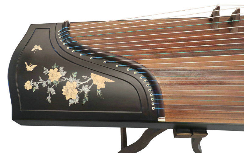 Buy Concert Grade Peony Shell Carved Guzheng Instrument Chinese Zither Koto