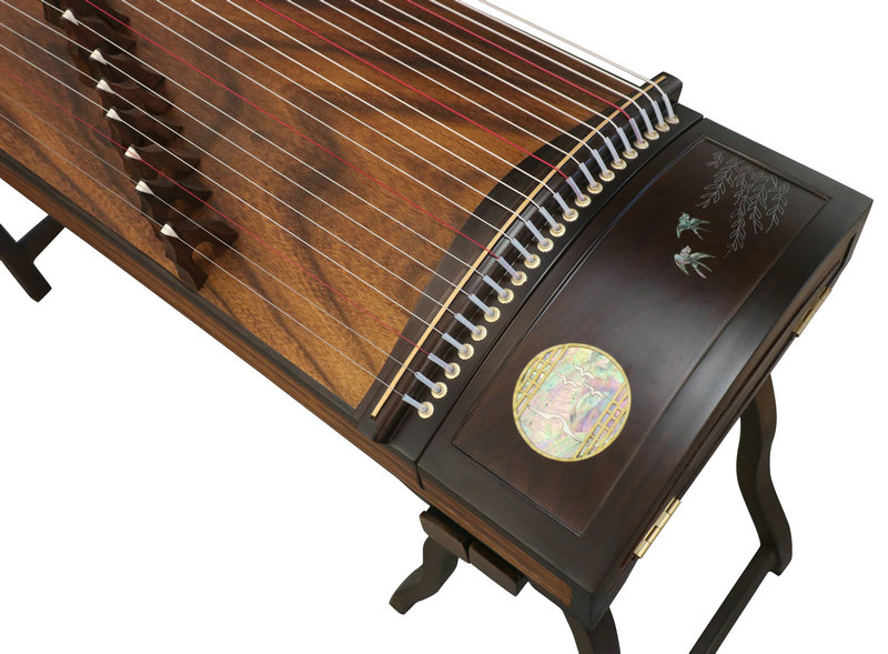 Premium Quality Birds & Clouds Carved Whole Piece Digged Plain Surface Guzheng Instrument