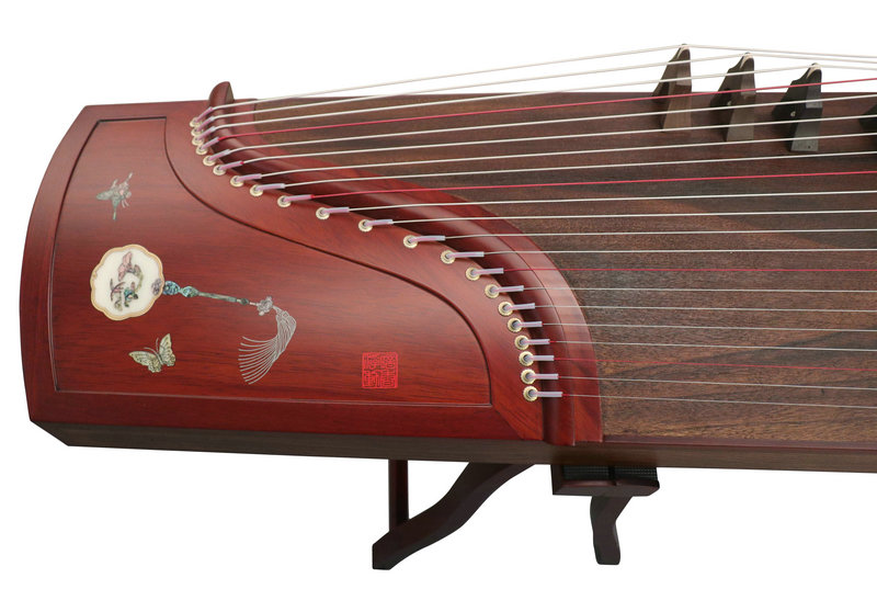 Premium Quality Butterfly & Circular Fan Shell Carved Guzheng Instrument Chinese Zither