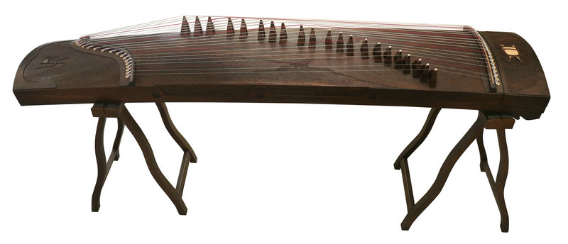 Premium Quality Whole Piece Digged Plain Surface Guzheng Instrument With Characters