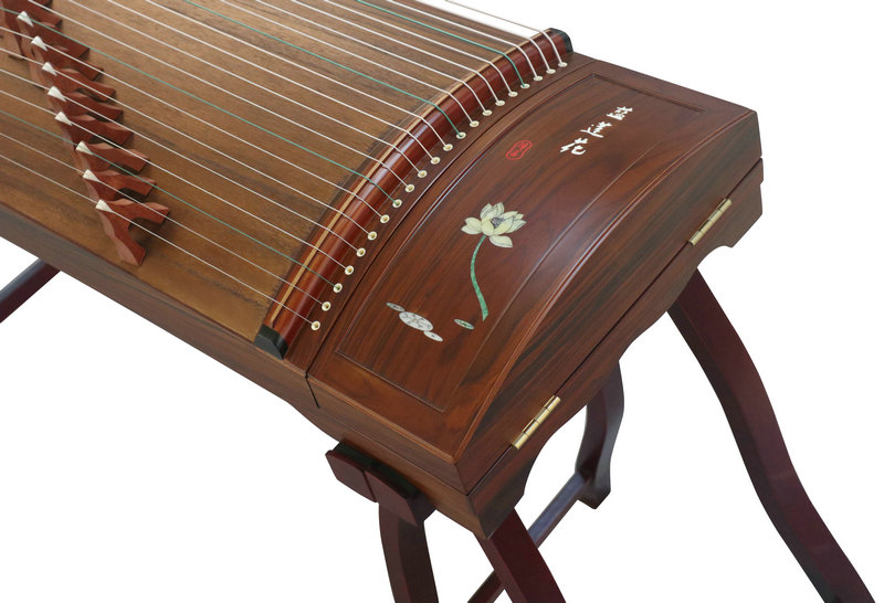 Professional Level Lotus Flower Shell Carved Guzheng Instrument Chinese Zither Harp