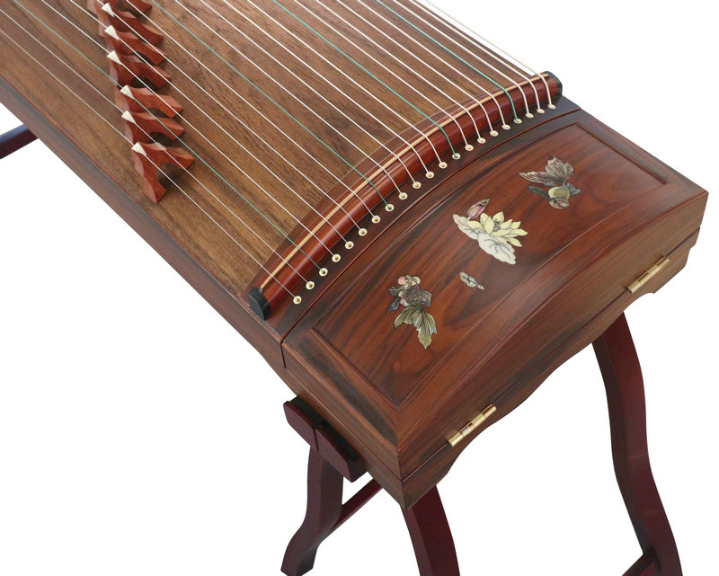 Professional Level Fish & Lotus Shell Carved Guzheng Instrument Chinese Zither