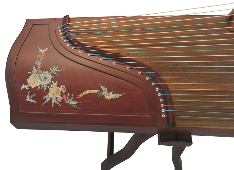 Concert Grade Flower & Phoenix Shell Carved Guzheng Instrument Chinese Zither Harp