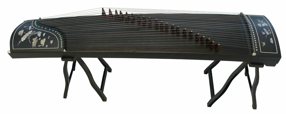 Professional Level Lotus Shell Carved Guzheng Instrument Chinese Harp