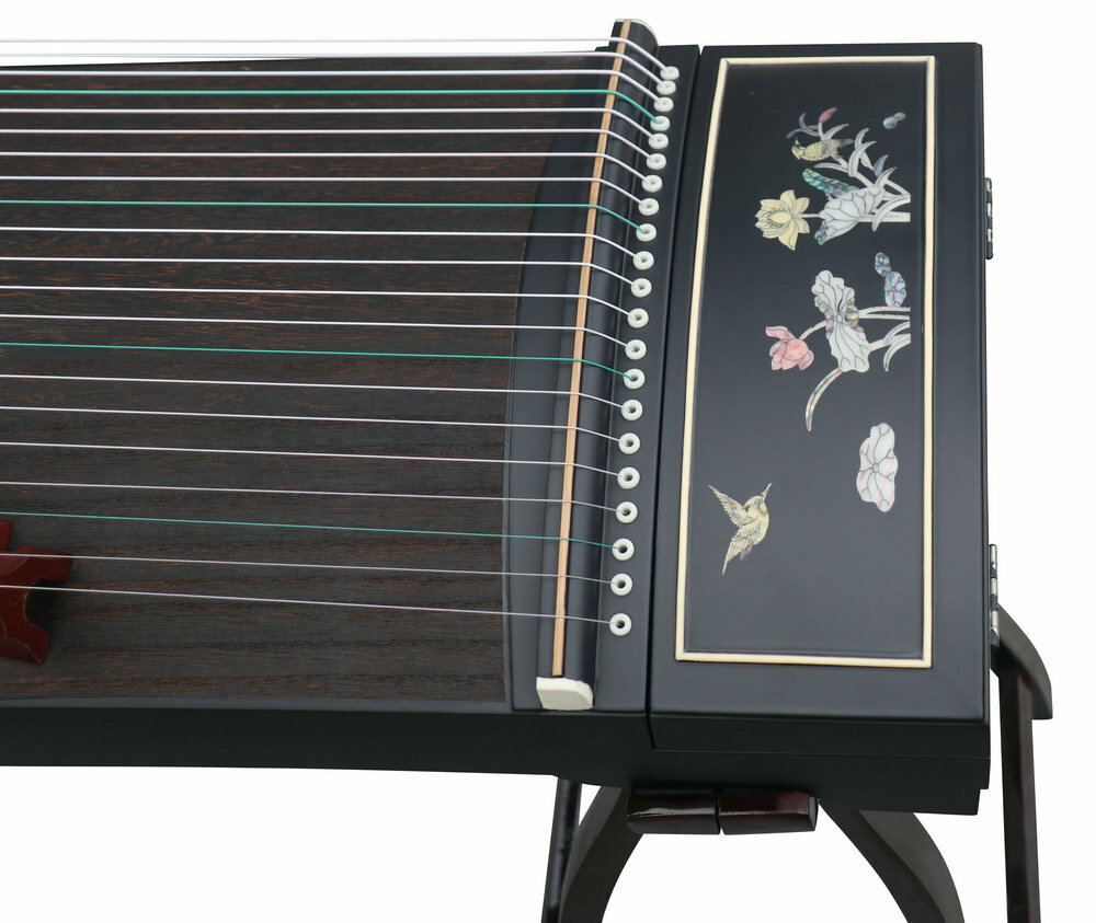 Professional Level Lotus Shell Carved Guzheng Instrument Chinese Harp