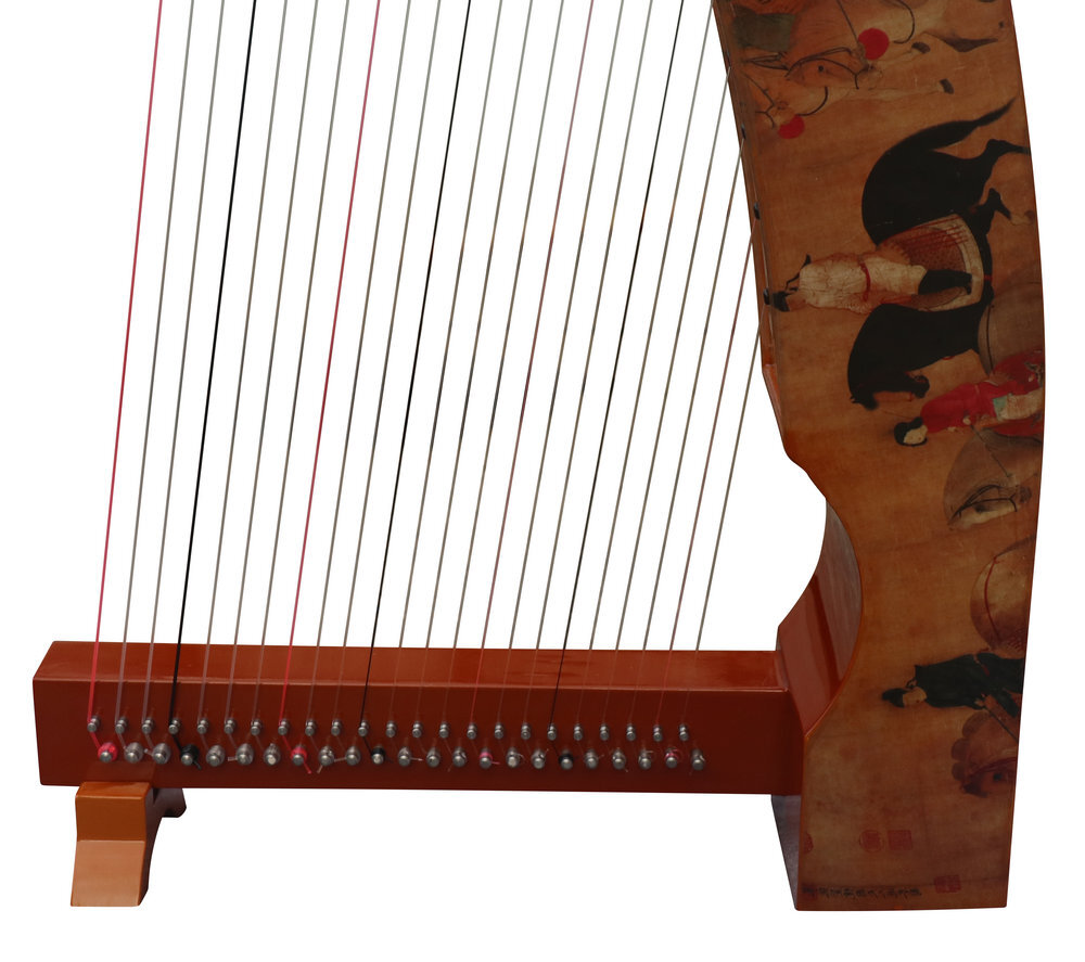 Professional Konghou Instrument Ancient Chinese Zither 23 Strings with