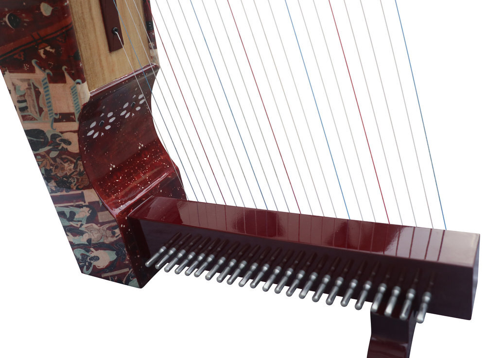 Professional Konghou Instrument Ancient Chinese Zither 23 Strings with