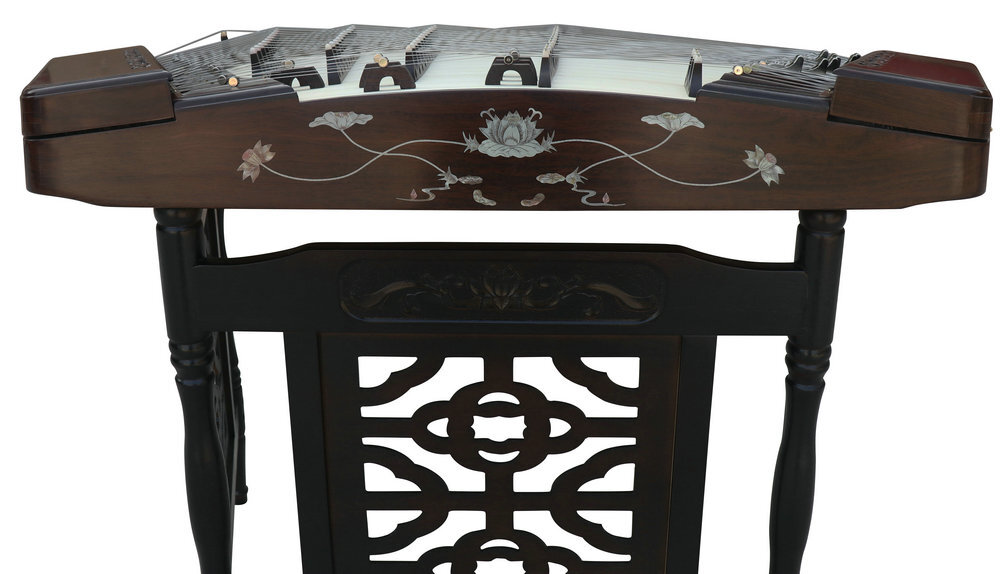 Buy Concert Grade Plain Surface Black Sandalwood Yangqin Instrument Chinese Hammered Dulcimer 402 Type Upside Sound Output with Accessories 402 上发音扬琴