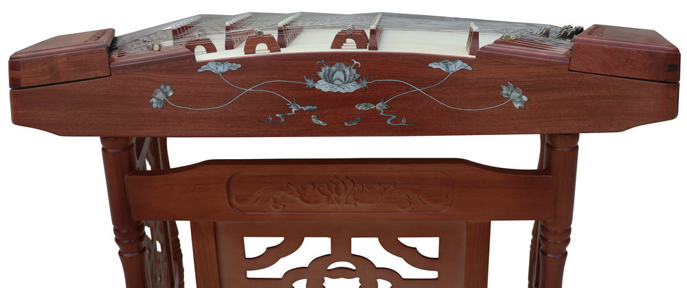 Concert Grade Plain Surface Rosy Sandalwood Yangqin Instrument Chinese Hammered Dulcimer 402 Type Upside Sound Output with Accessories 402 上发音扬琴