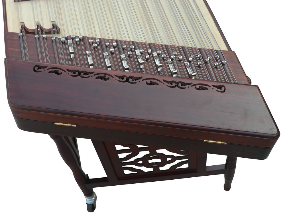 Buy Premium Grade Purple Sandalwood Plain Surface Yangqin Instrument Chinese Hammered Dulcimer 402 Type Upside Sound Output with Accessories 402 上发音扬琴
