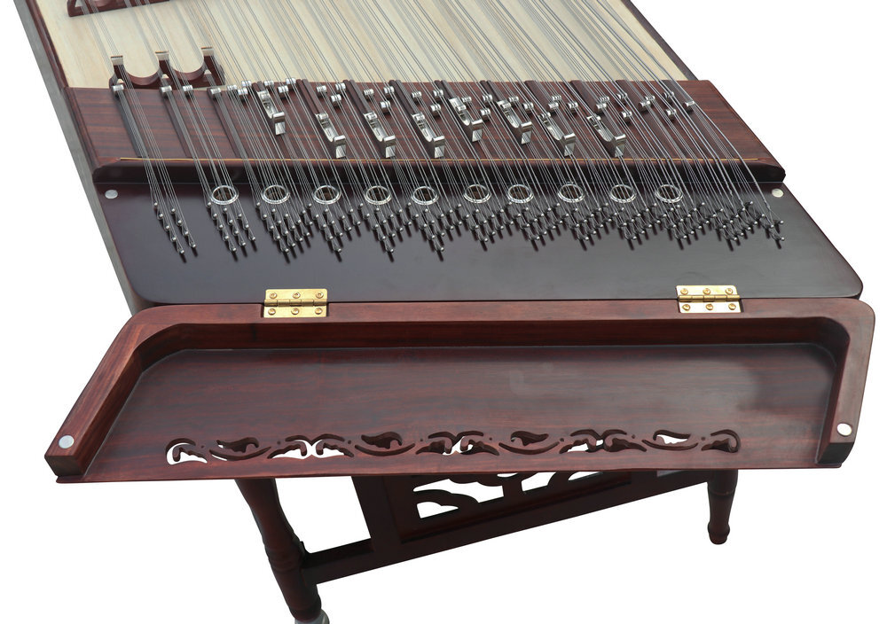 Buy Premium Grade Purple Sandalwood Plain Surface Yangqin Instrument Chinese Hammered Dulcimer 402 Type Upside Sound Output with Accessories 402 上发音扬琴