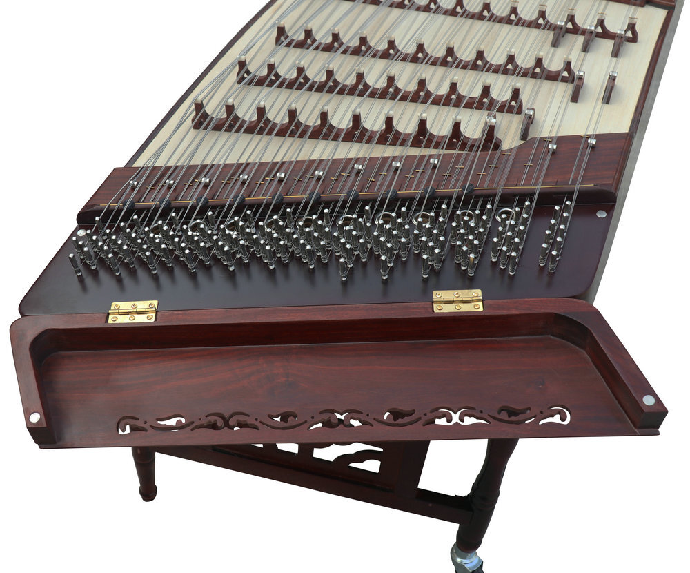 Buy Premium Grade Purple Sandalwood Plain Surface Yangqin Instrument Chinese Hammered Dulcimer 402 Type Upside Sound Output with Accessories 402 上发音扬琴