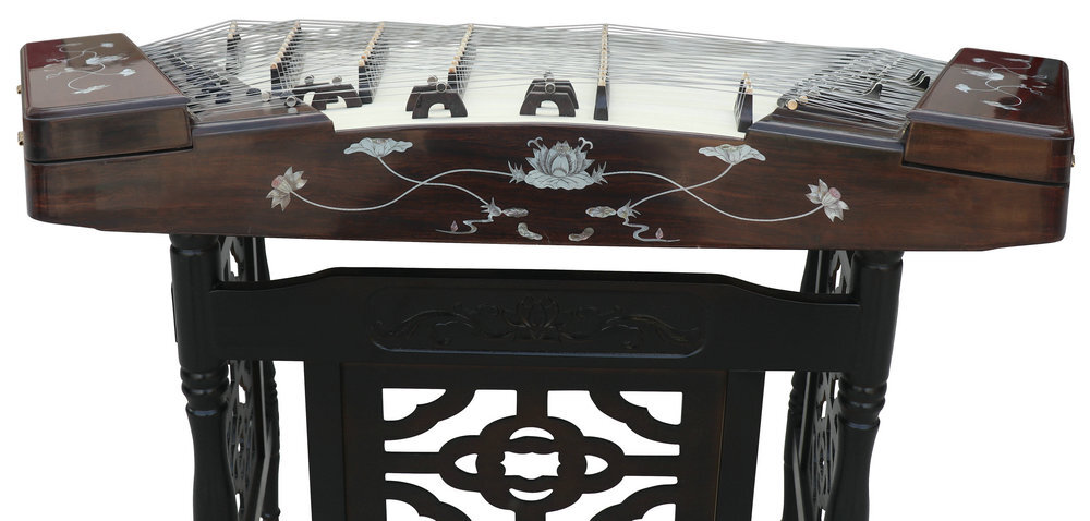Buy Concert Grade Black Sandalwood Yangqin Instrument Chinese Hammered Dulcimer G402 Type with Accessories G402 扬琴