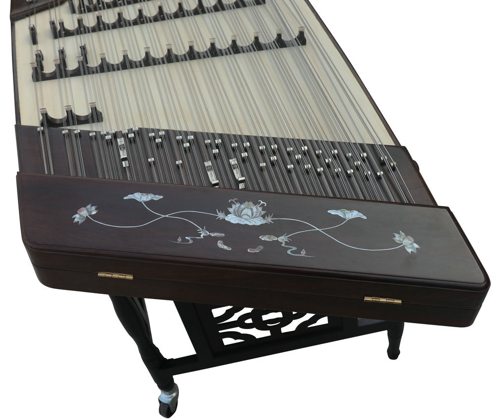 Buy Concert Grade Black Sandalwood Yangqin Instrument Chinese Hammered Dulcimer G402 Type with Accessories G402 扬琴