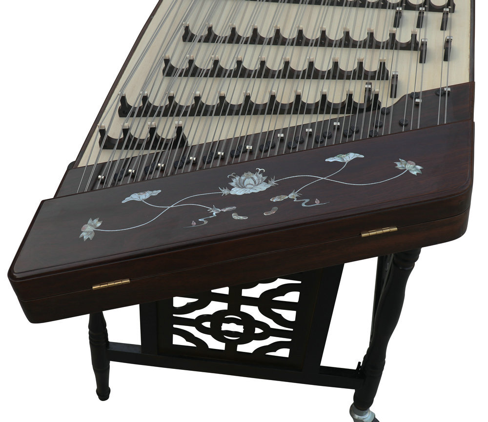 Buy Concert Grade Black Sandalwood Yangqin Instrument Chinese Hammered Dulcimer G402 Type with Accessories G402 扬琴