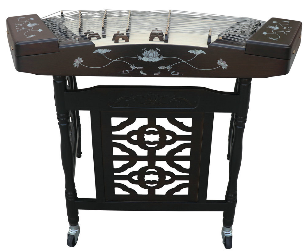 Buy Concert Grade Black Sandalwood Yangqin Instrument Chinese Hammered Dulcimer G402 Type with Accessories G402 扬琴
