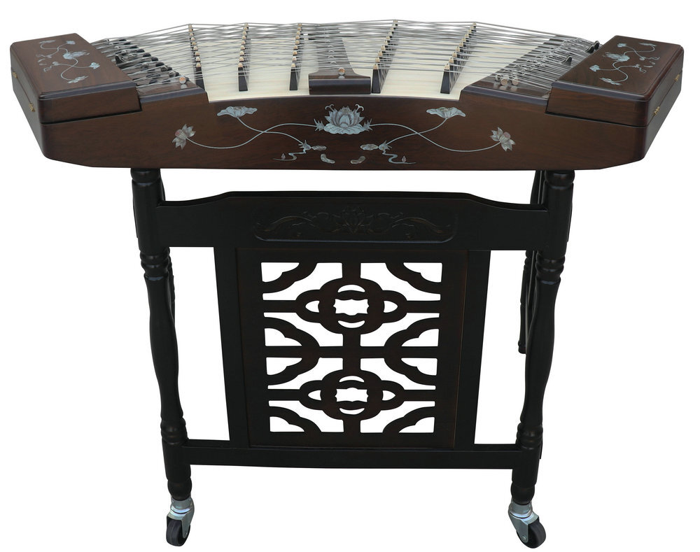 Buy Concert Grade Black Sandalwood Yangqin Instrument Chinese Hammered Dulcimer 405 Type with Accessories 405 扬琴