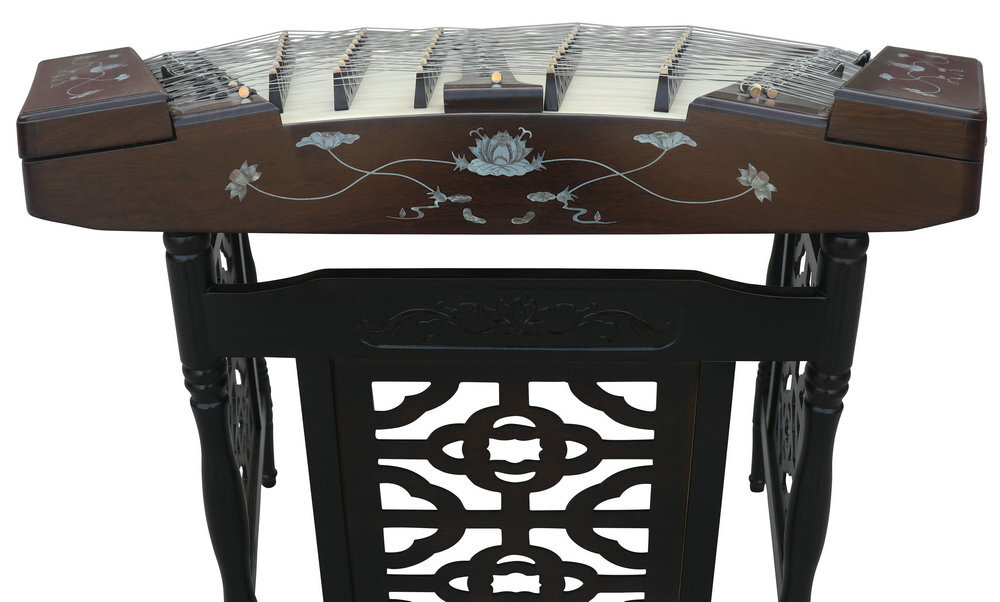Buy Concert Grade Black Sandalwood Yangqin Instrument Chinese Hammered Dulcimer 405 Type with Accessories 405 扬琴