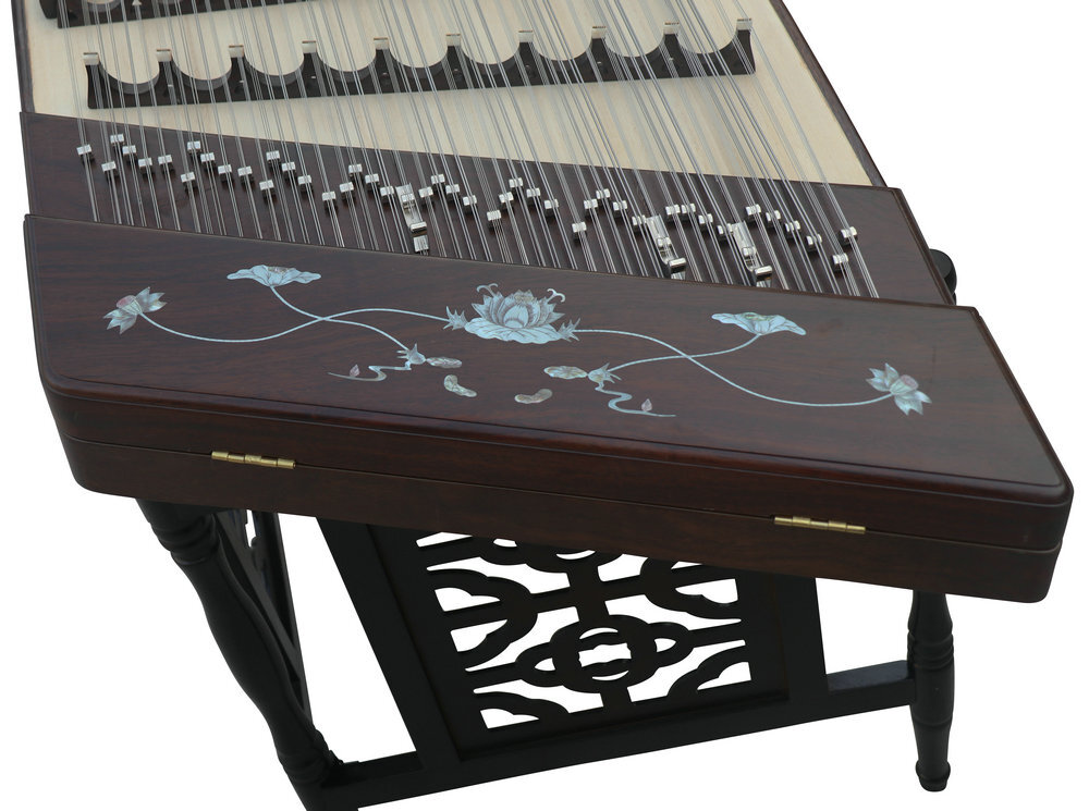 Buy Concert Grade Black Sandalwood Yangqin Instrument Chinese Hammered Dulcimer 405 Type with Accessories 405 扬琴