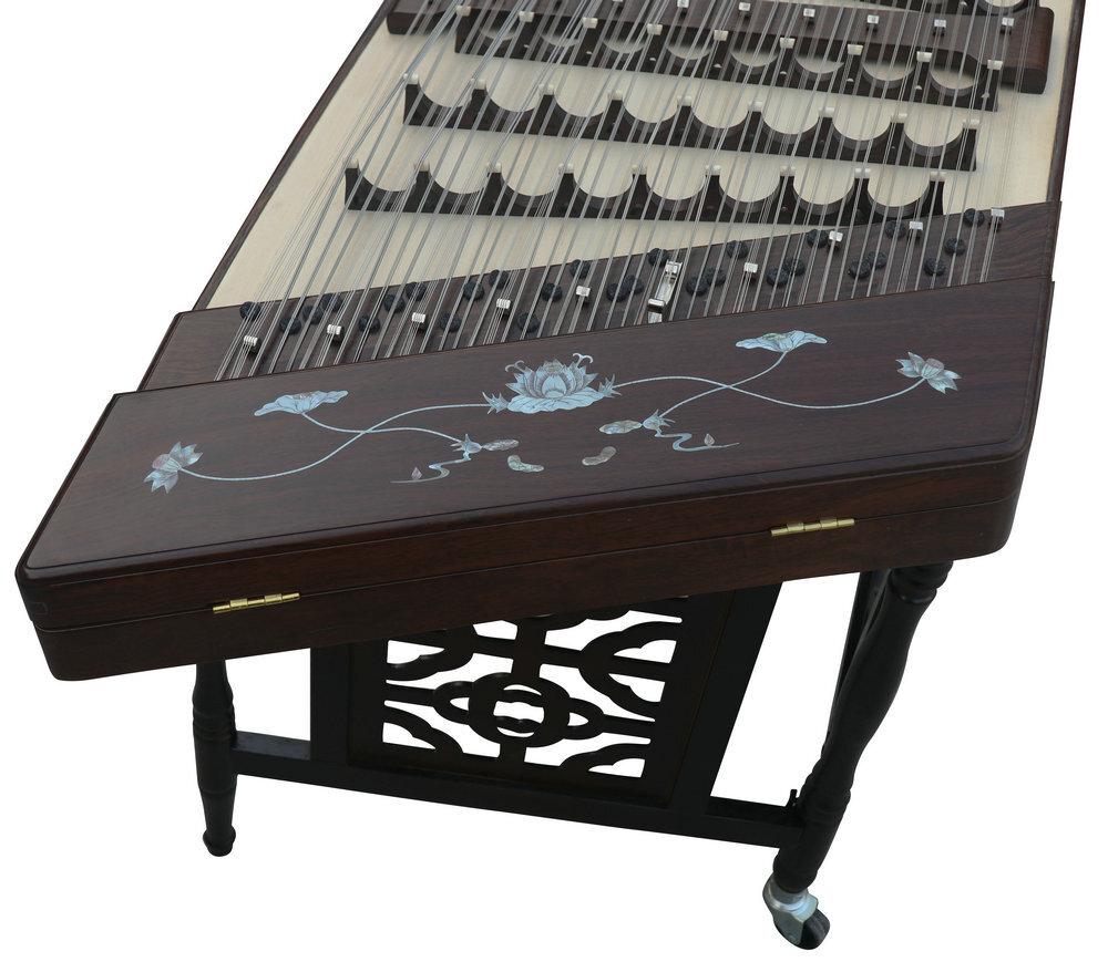 Buy Concert Grade Black Sandalwood Yangqin Instrument Chinese Hammered Dulcimer 405 Type with Accessories 405 扬琴
