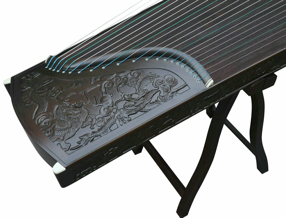 Professional Level Dragon Carved Guzheng Instrument Chinese Zither Guzheng