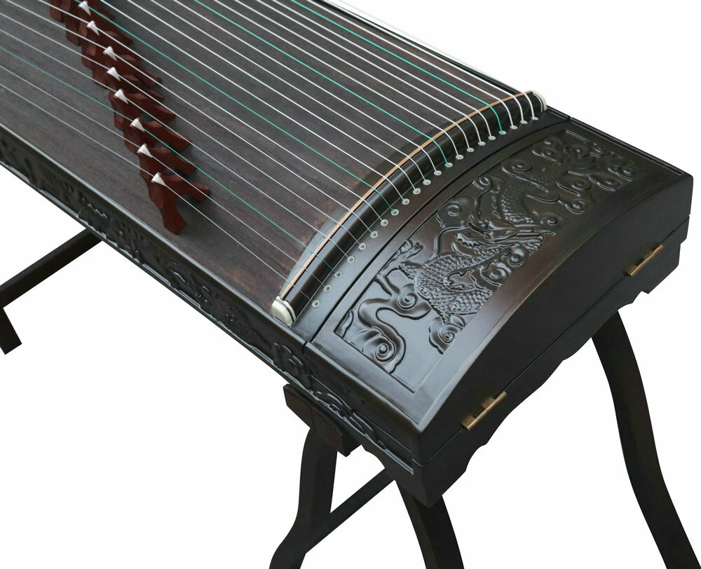 Professional Level Dragon Carved Guzheng Instrument Chinese Zither Guzheng