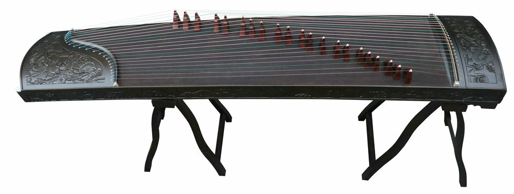 Professional Level Dragon Carved Guzheng Instrument Chinese Zither Guzheng