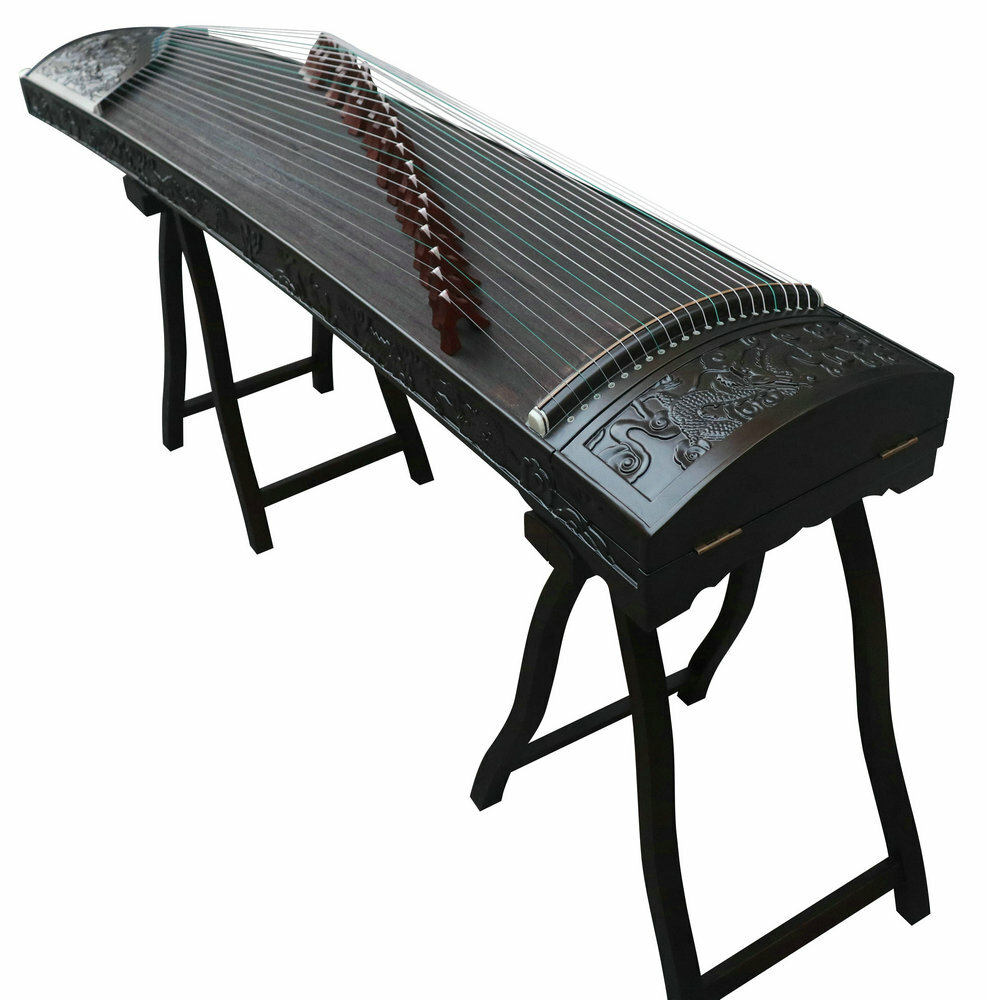 Professional Level Dragon Carved Guzheng Instrument Chinese Zither Guzheng