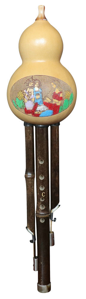Buy Professional Level Chinese Yunnan Free Reed Gourd & Bamboo Flute Hulusi Instrument 葫芦丝