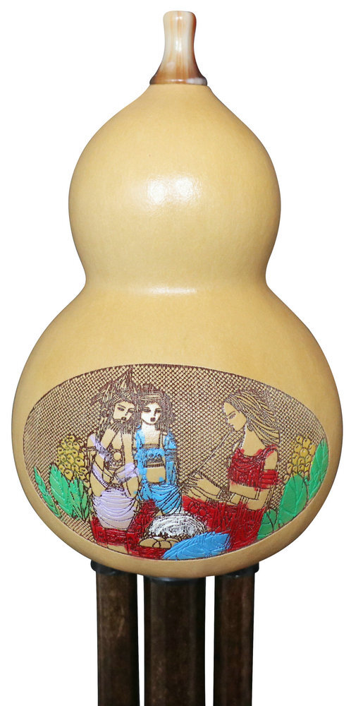 Buy Professional Level Chinese Yunnan Free Reed Gourd & Bamboo Flute Hulusi Instrument 葫芦丝