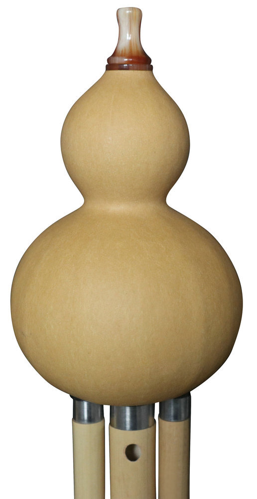Buy Concert Grade Plain Style Baked Chinese Yunnan Free Reed Gourd & Golden Bamboo Flute Hulusi 葫芦丝