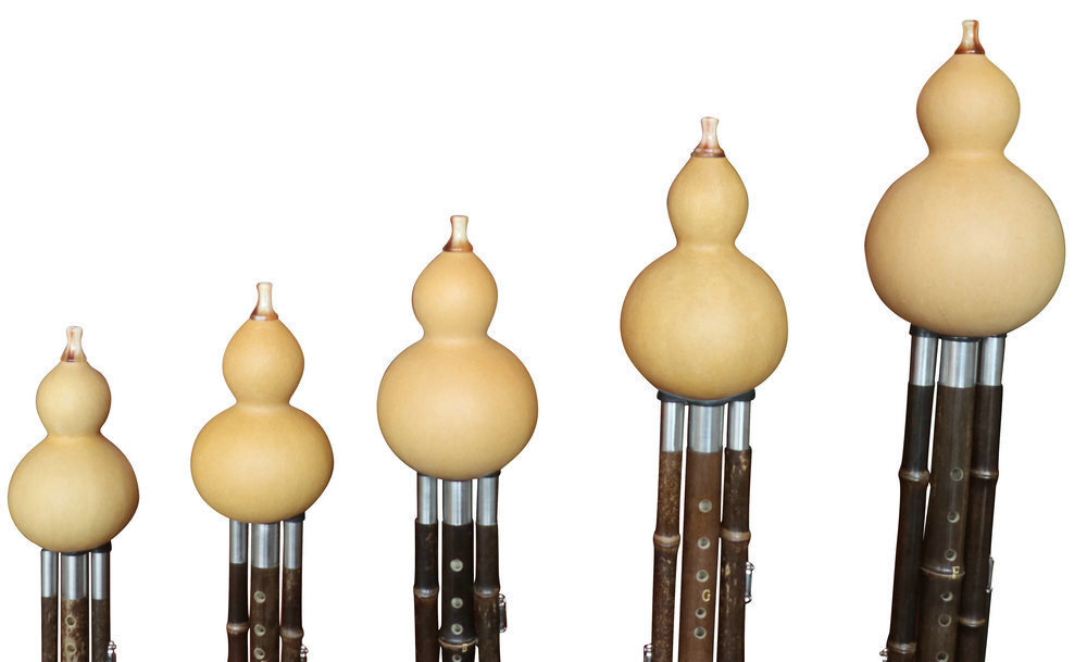 Buy Concert Grade Plain Style Baked Chinese Yunnan Free Reed Gourd & Bamboo Flute Hulusi Kit 5 Pcs 葫芦丝套装5支