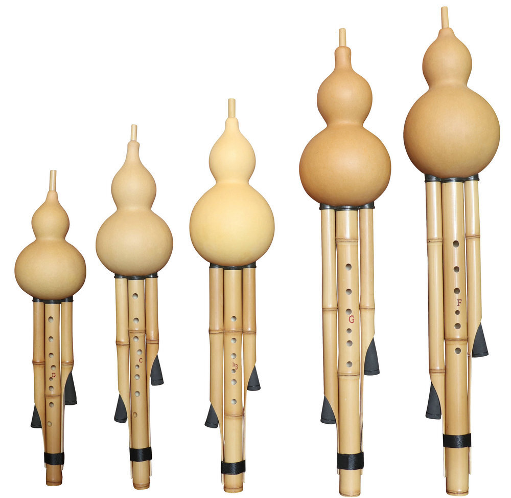 Buy Premium Quality Plain Style Baked Chinese Yunnan Free Reed Gourd & Bamboo Flute Hulusi Kit 5 Pcs 葫芦丝套装5支