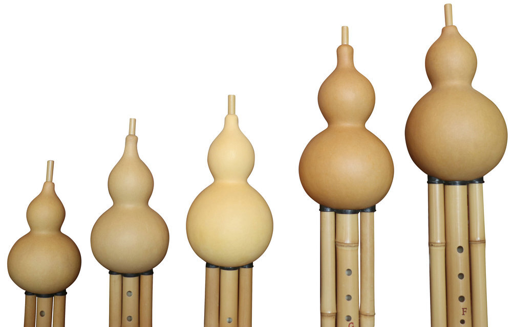 Buy Premium Quality Plain Style Baked Chinese Yunnan Free Reed Gourd & Bamboo Flute Hulusi Kit 5 Pcs 葫芦丝套装5支