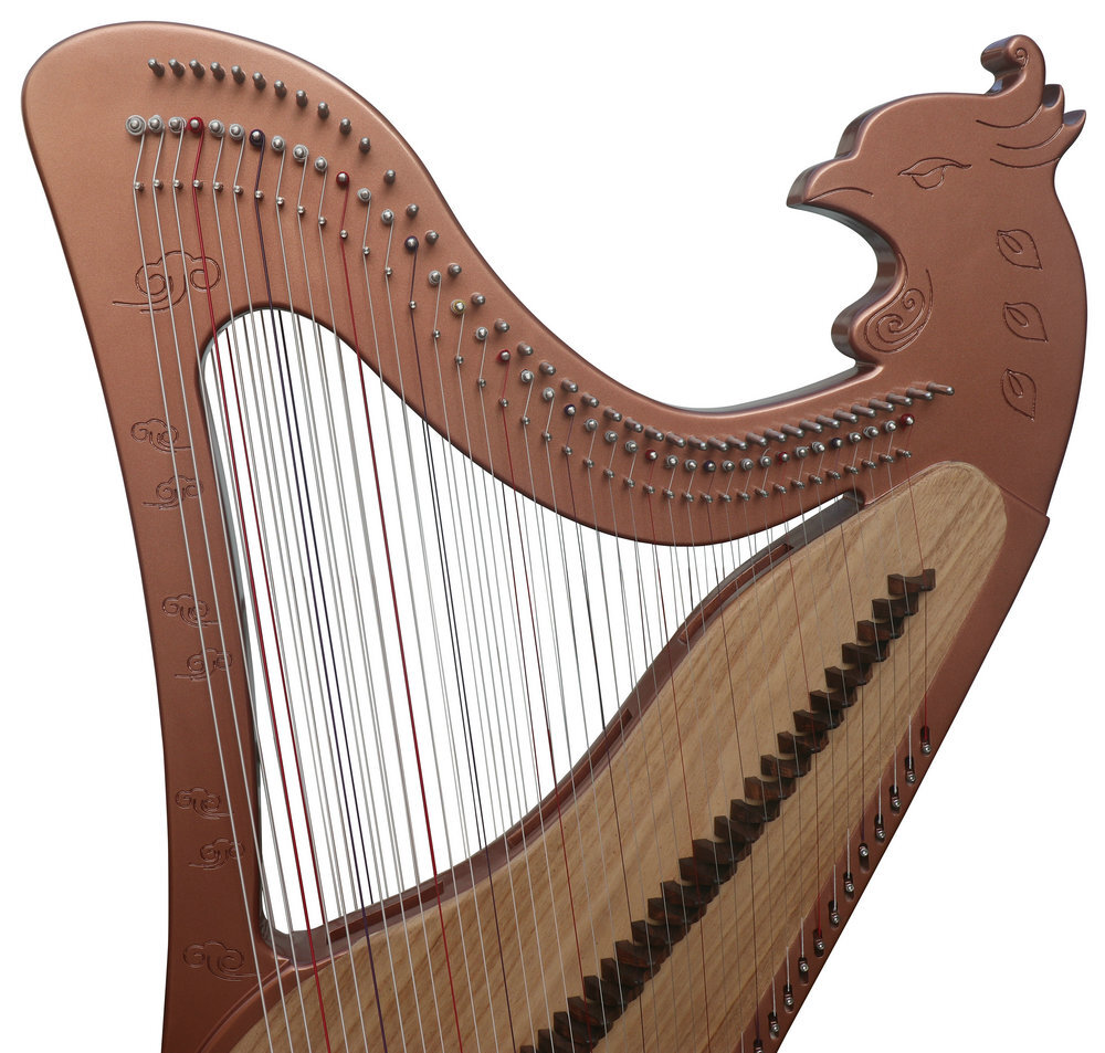 Buy Concert Grade Modern Konghou Instrument Ancient Chinese Zither 39 Strings with Legs 箜篌
