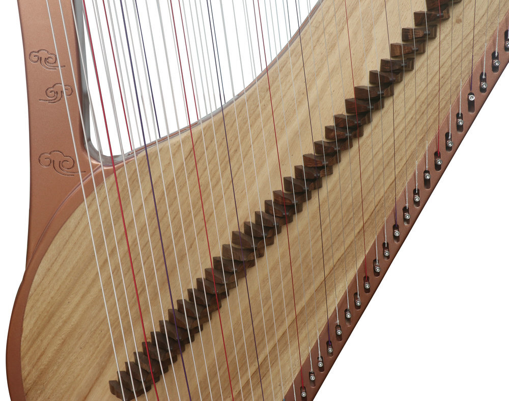 Buy Concert Grade Modern Konghou Instrument Ancient Chinese Zither 39 Strings with Legs 箜篌