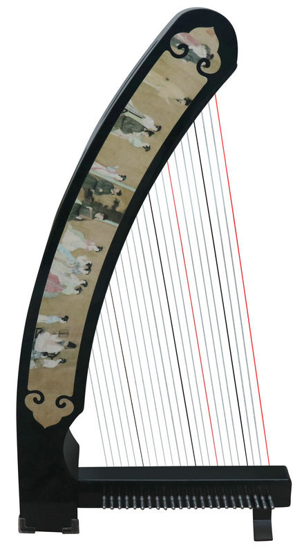 Buy Professional Konghou Instrument Ancient Chinese Zither 23 Strings with Pictures of  Ancient People 箜篌