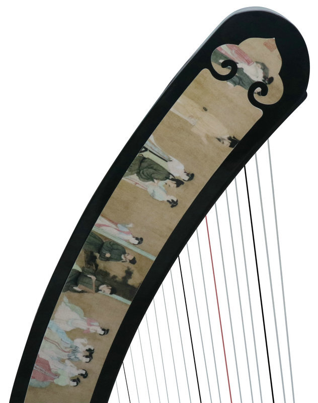 Buy Professional Konghou Instrument Ancient Chinese Zither 23 Strings with Pictures of  Ancient People 箜篌