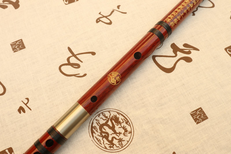 Buy Professional Rosy Sandalwood Chinese Flute Dizi Instrument with Accessories 笛子