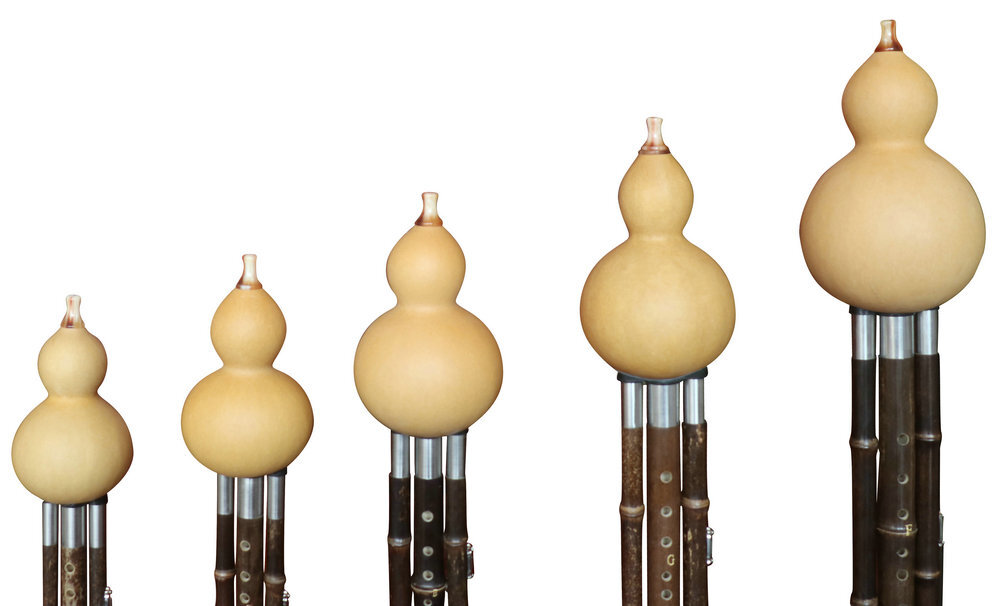 Buy Concert Grade Plain Style Baked Chinese Yunnan Free Reed Gourd & Bamboo Flute Hulusi Kit 5 Pcs 葫芦丝套装5支