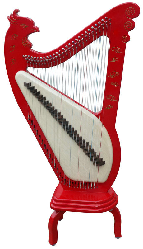 Buy Professional Modern Konghou Instrument Ancient Chinese Zither 27 Strings with Legs 箜篌