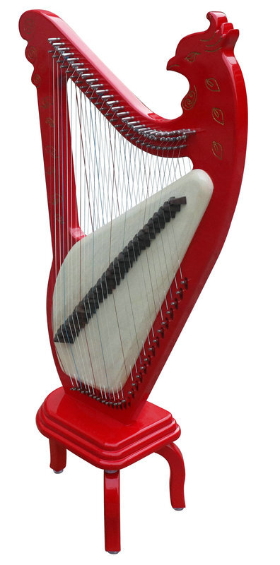 Buy Professional Modern Konghou Instrument Ancient Chinese Zither 27 Strings with Legs 箜篌