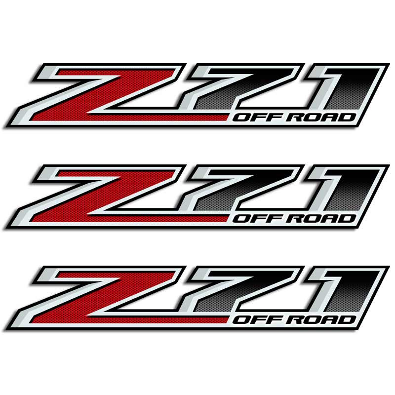 Z71 Off Road Red Carbon Fiber Truck Decals