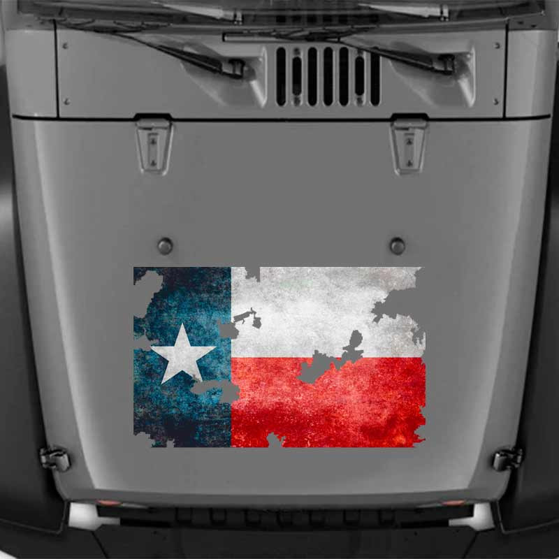 Tattered Texas Flag Cowboy Decal