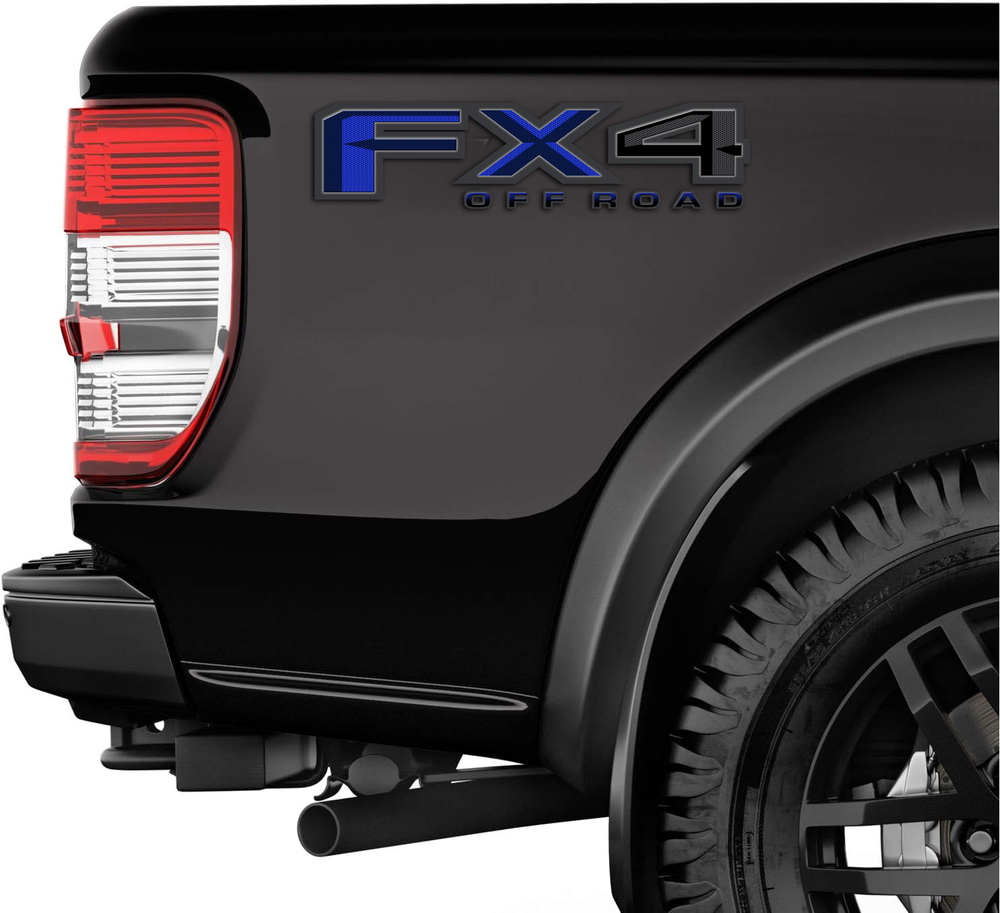 Blue Ford FX4 Carbon Fiber Truck Decals
